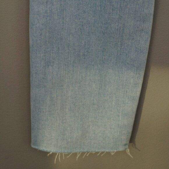 New Paige Skyline Ankle Peg Raw Hem Mid Rise Jeans in Daralyn Destructed size 25 - Picture 12 of 16